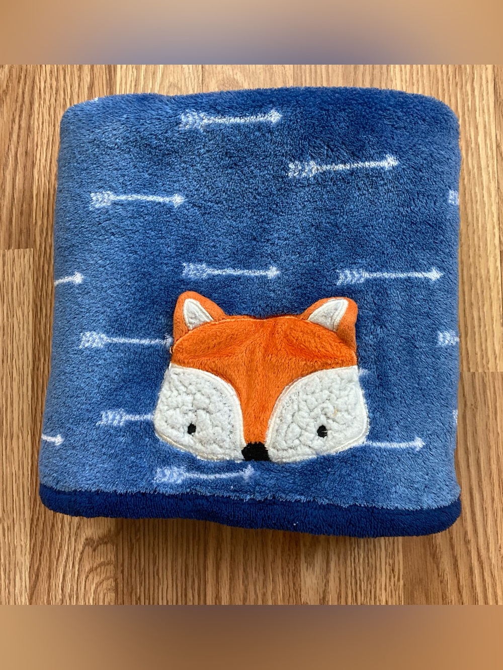 Parents Choice Baby Blanket Fox Arrows Blue Orange Walmart 29 x 39.
